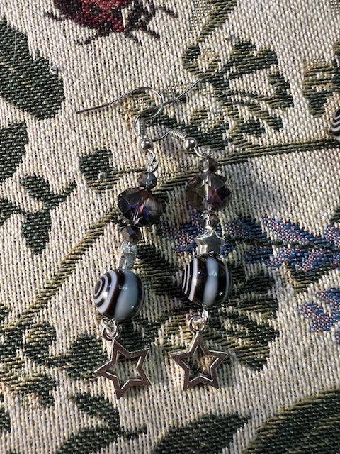 Black and Silver Earrings