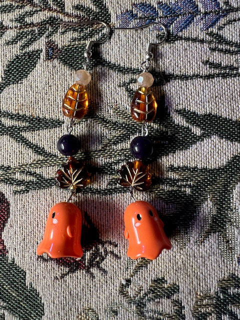 Orange Ghost Earrings