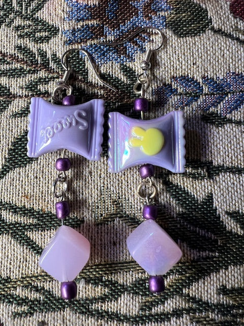 Purple Bunny Candy Earrings