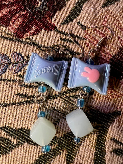 Blue Bunny Candy Earrings