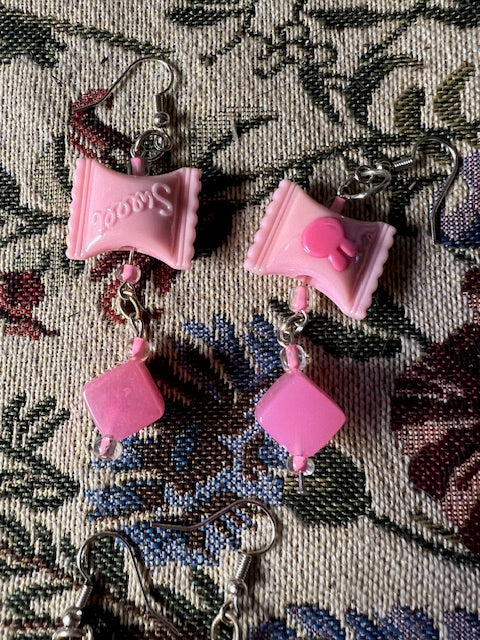 Pink Bunny Candy Earrings